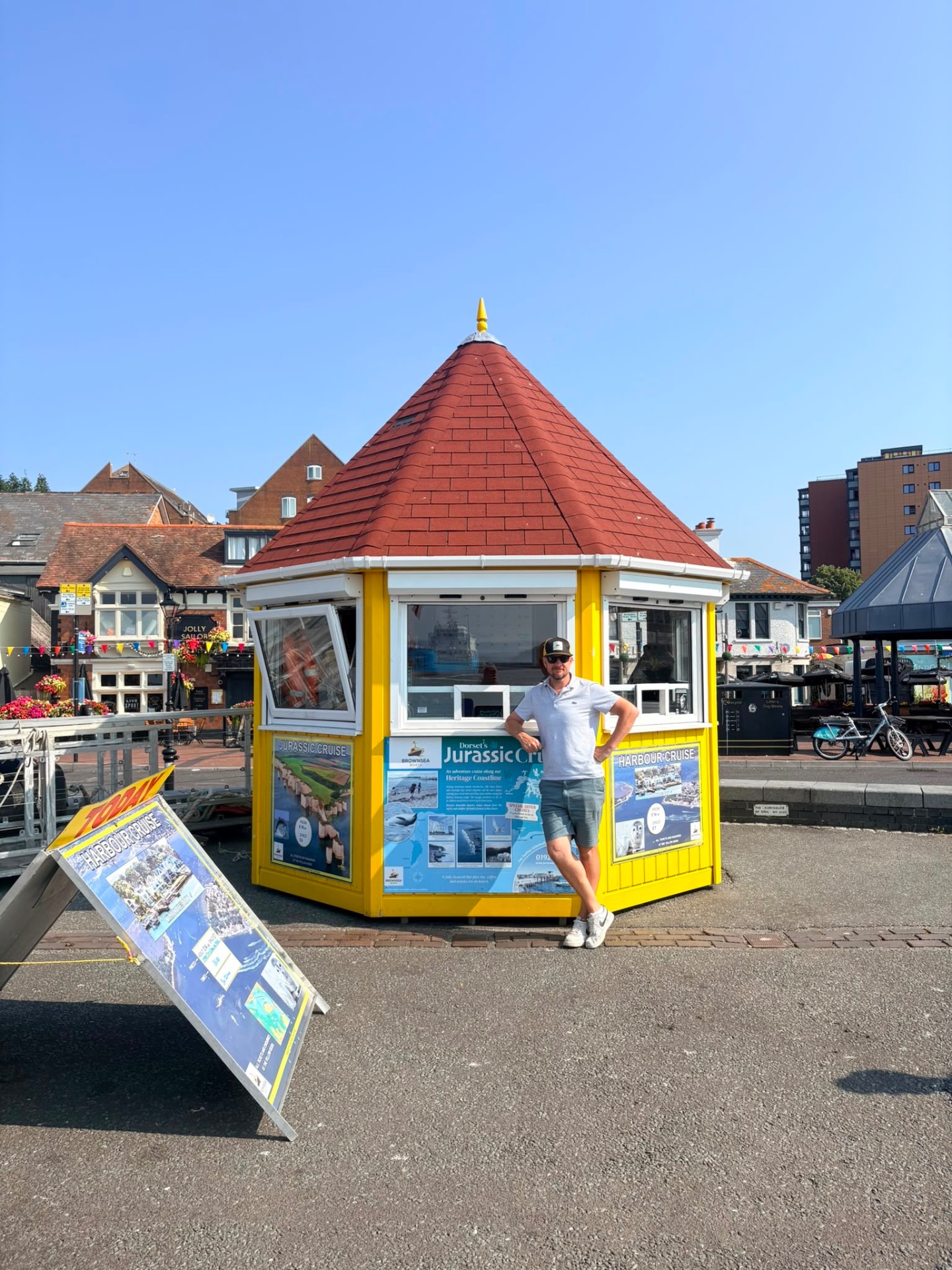 Our yellow kiosk on Poole Quay
