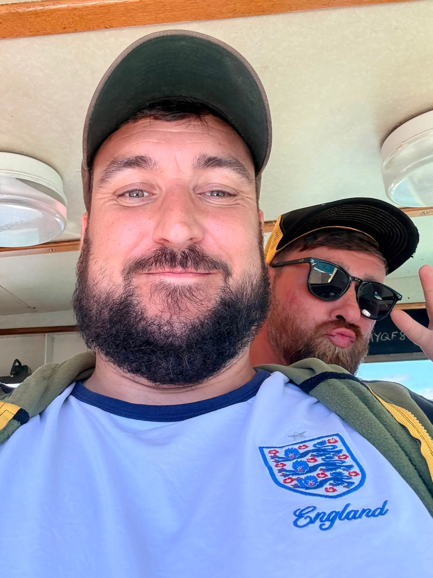 Two of the crew onboard