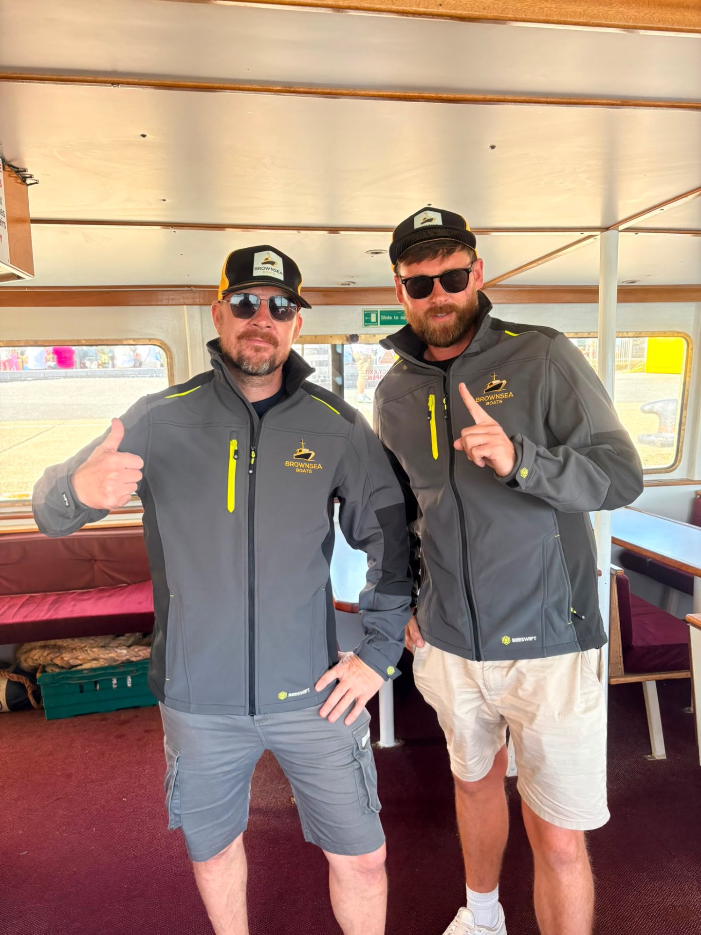 Brownsea Boats crew in branded jackets